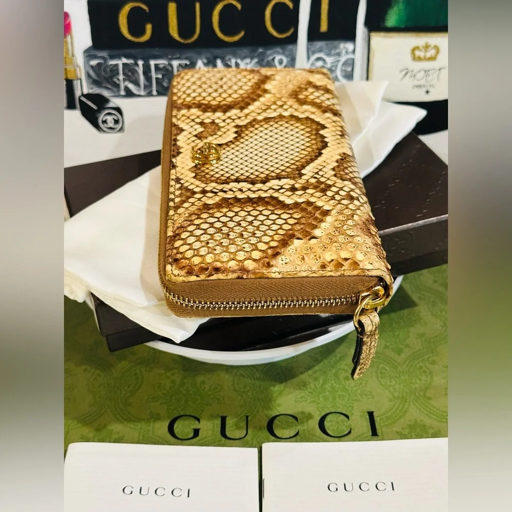 🔥 RARE GUCCI GG PYTHON LONG ZIP WALLET FULL INCLUSION